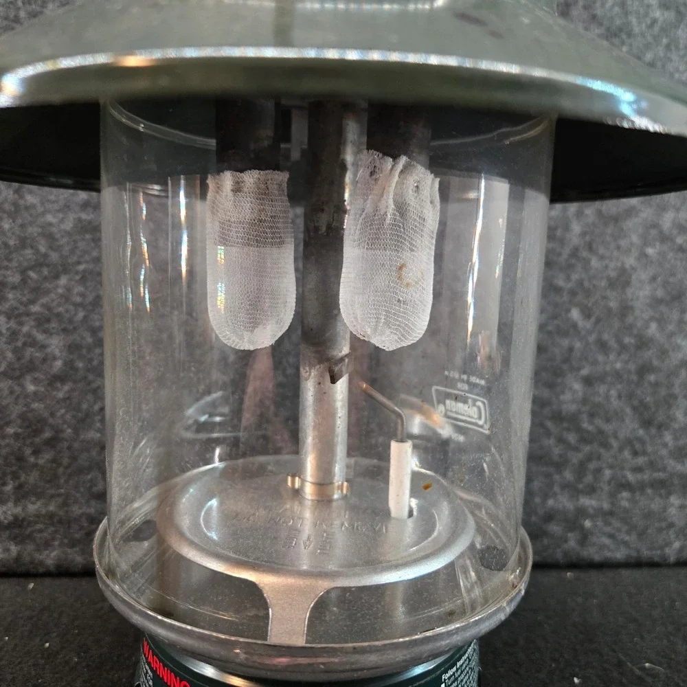 Vintage Coleman 5154B700 Electronic Ignition Propane Lantern w/ Red Case